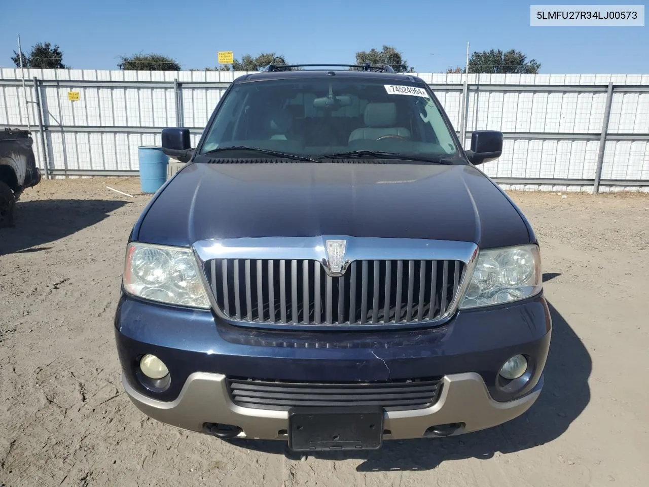 2004 Lincoln Navigator VIN: 5LMFU27R34LJ00573 Lot: 74524964