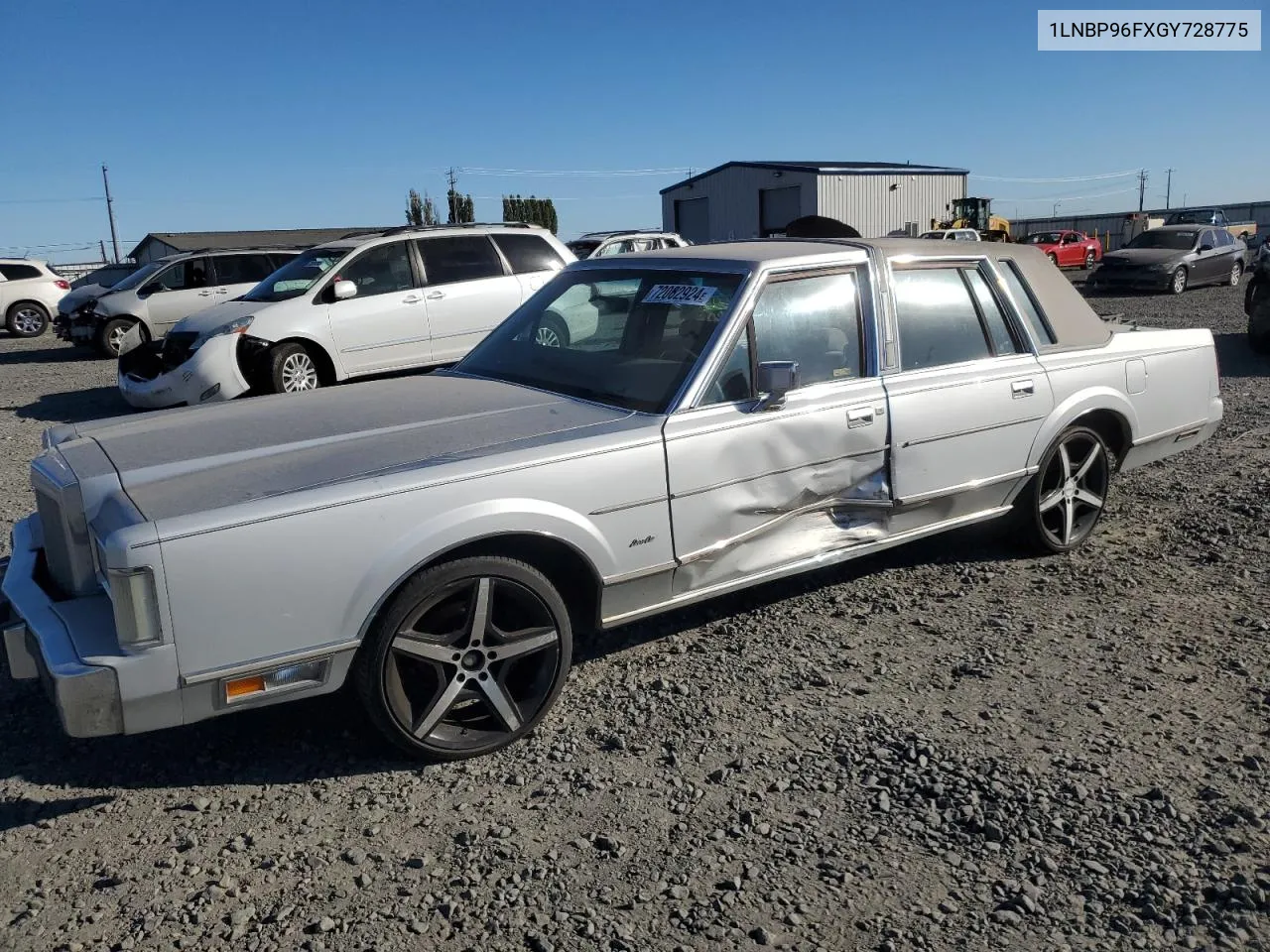 1986 Lincoln Town Car VIN: 1LNBP96FXGY728775 Lot: 72062924