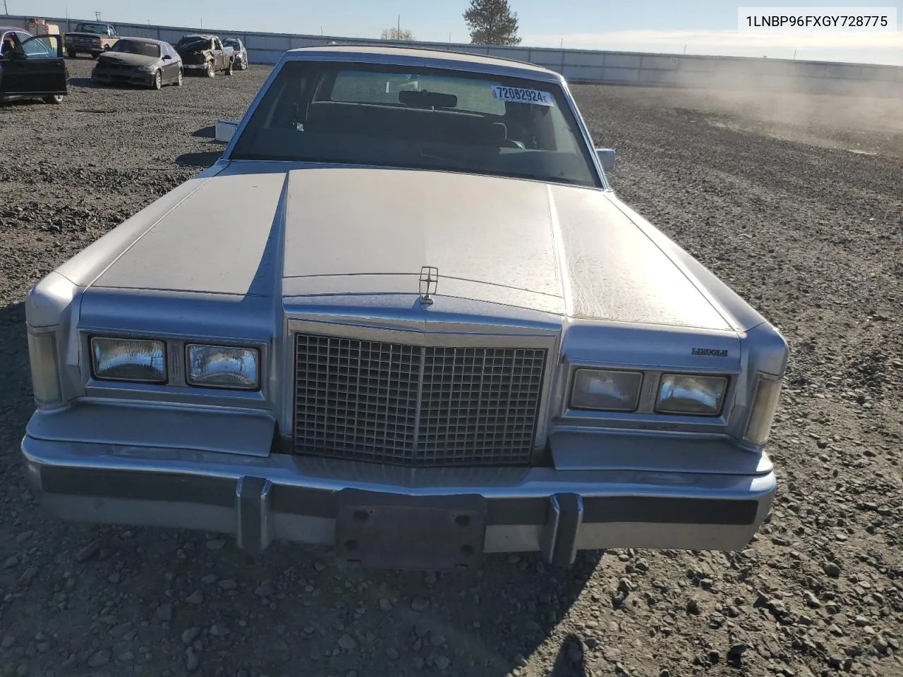 1986 Lincoln Town Car VIN: 1LNBP96FXGY728775 Lot: 72062924