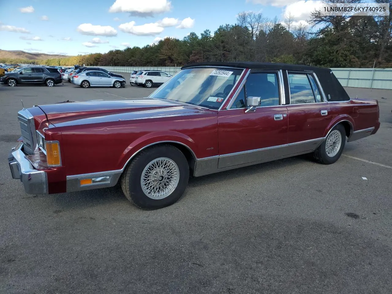 1989 Lincoln Town Car Signature VIN: 1LNBM82F6KY740925 Lot: 75393944