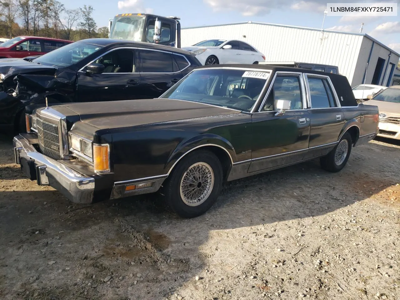 1989 Lincoln Town Car Signature Special VIN: 1LNBM84FXKY725471 Lot: 78778774