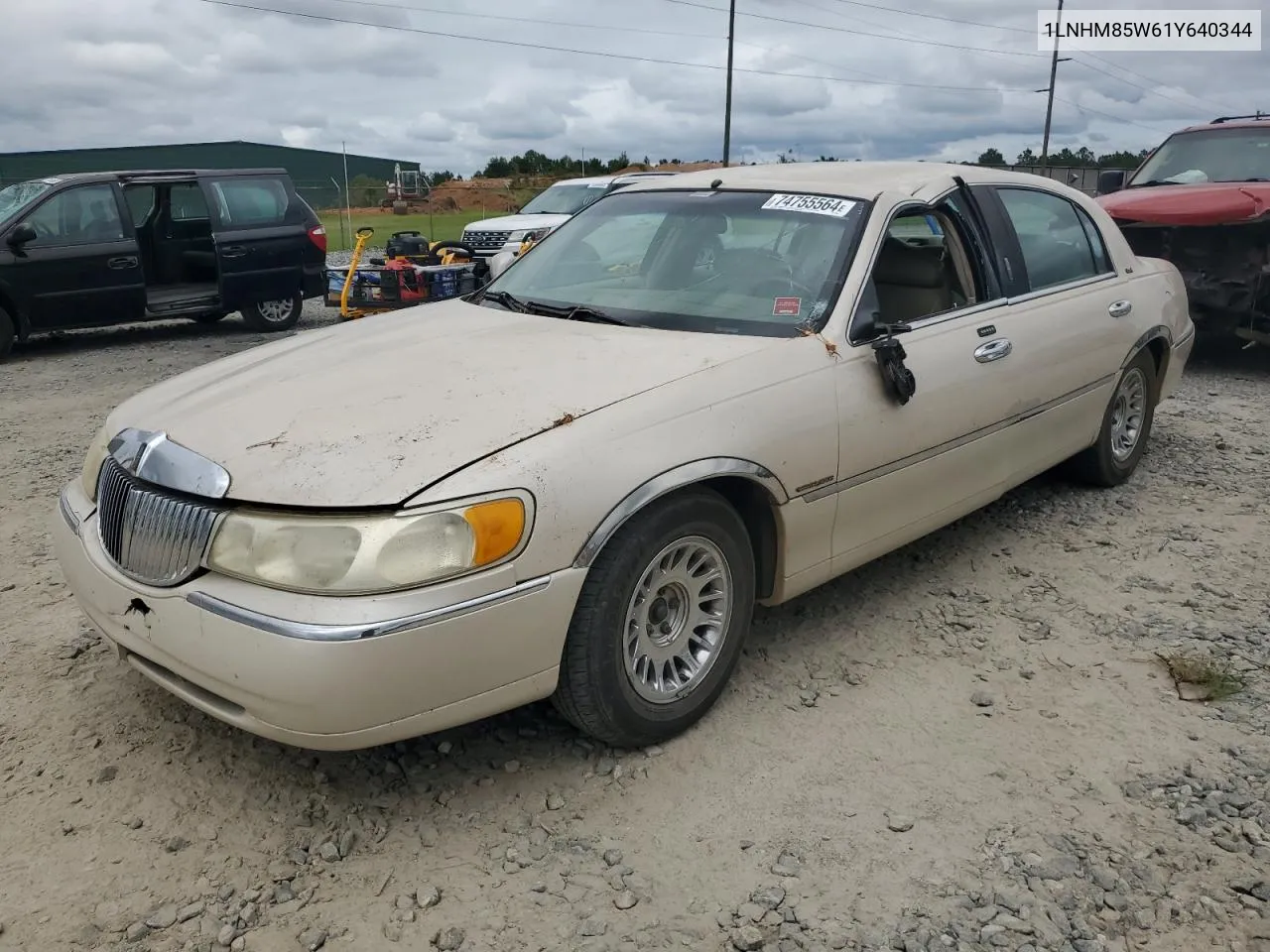 2001 Lincoln Town Car Cartier L VIN: 1LNHM85W61Y640344 Lot: 74755564