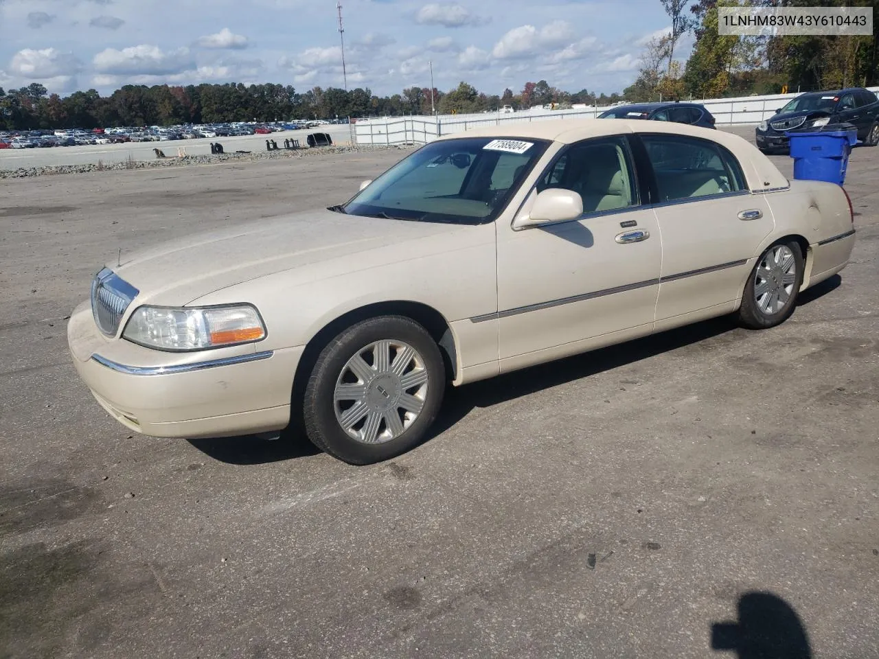 2003 Lincoln Town Car Cartier VIN: 1LNHM83W43Y610443 Lot: 77589004