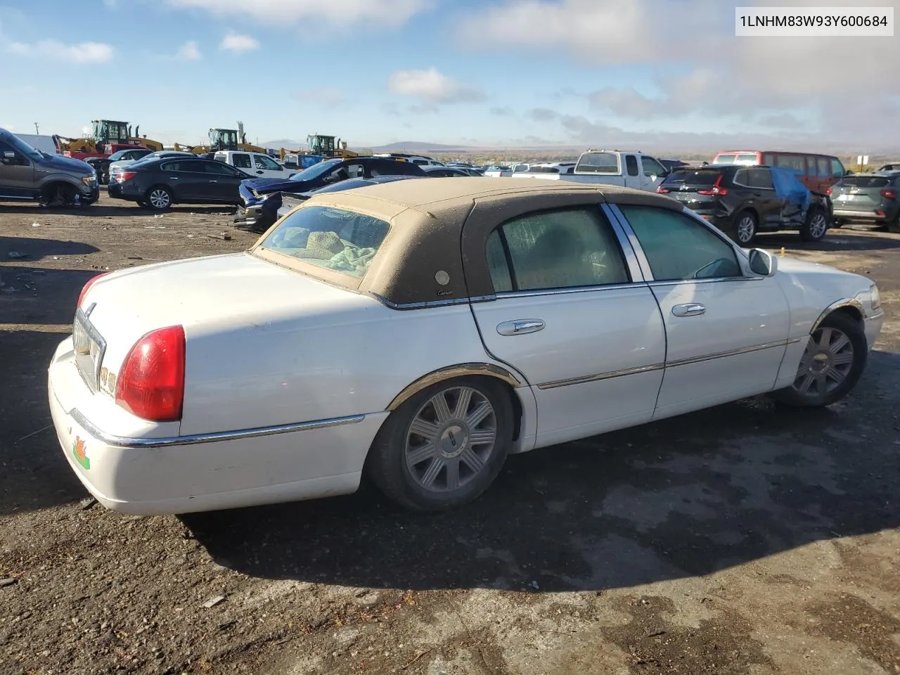 2003 Lincoln Town Car Cartier VIN: 1LNHM83W93Y600684 Lot: 77910484