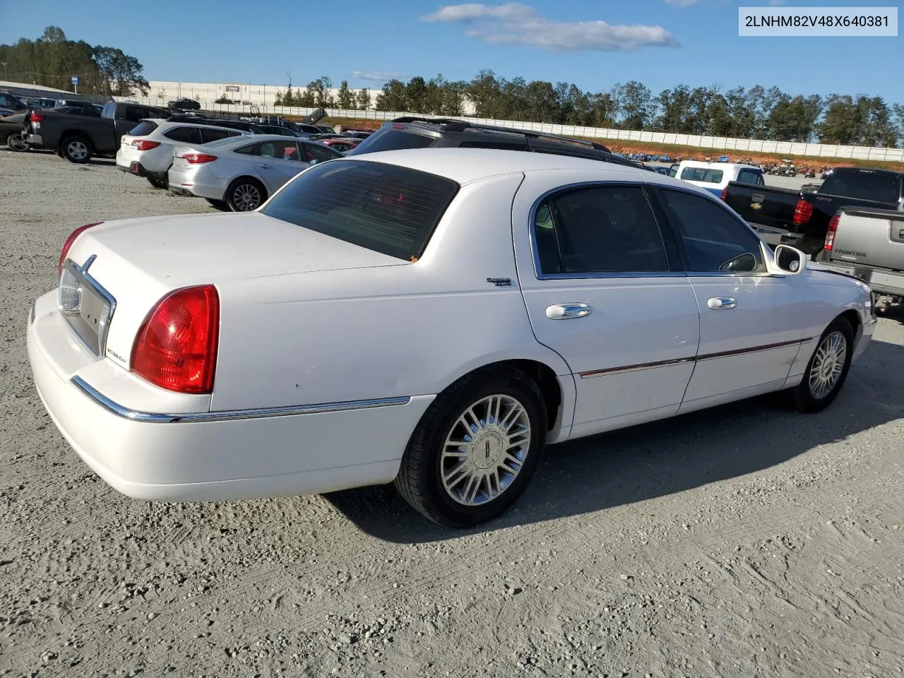 2008 Lincoln Town Car Signature Limited VIN: 2LNHM82V48X640381 Lot: 76240124