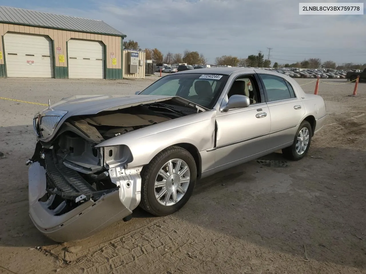 2011 Lincoln Town Car Signature Limited VIN: 2LNBL8CV3BX759778 Lot: 77242244