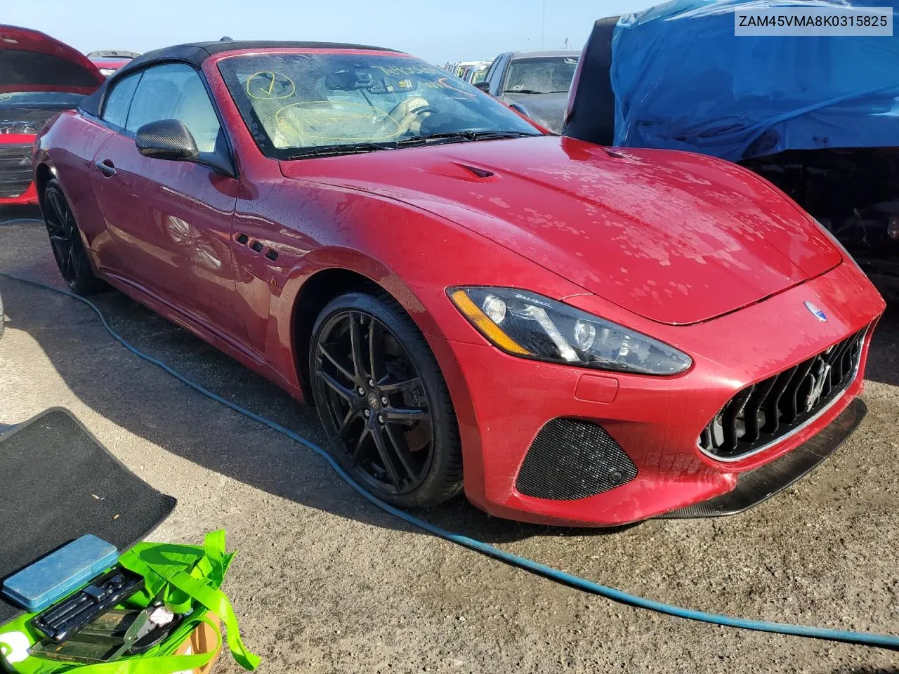 2019 Maserati Granturismo S VIN: ZAM45VMA8K0315825 Lot: 76400654