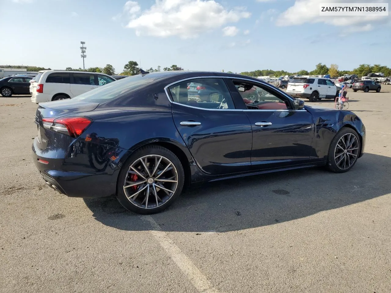 2022 Maserati Ghibli Modena VIN: ZAM57YTM7N1388954 Lot: 70619264