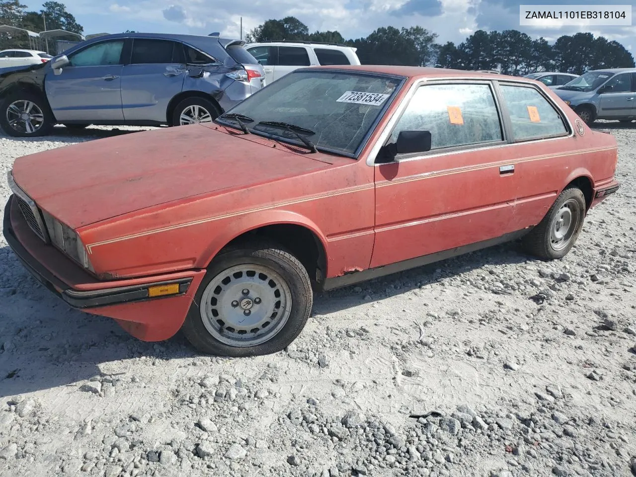 1984 Maserati Biturbo VIN: ZAMAL1101EB318104 Lot: 72381534