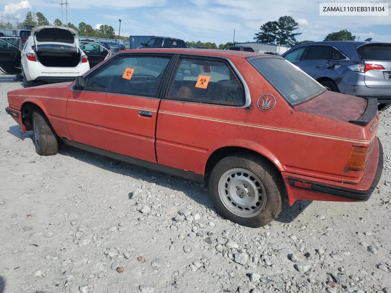 1984 Maserati Biturbo VIN: ZAMAL1101EB318104 Lot: 72381534