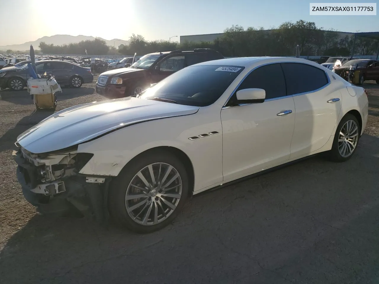 2016 Maserati Ghibli VIN: ZAM57XSAXG1177753 Lot: 74525484