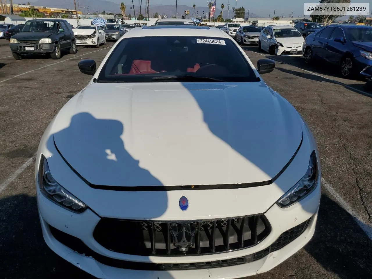 2018 Maserati Ghibli S VIN: ZAM57YTS6J1281239 Lot: 72460624