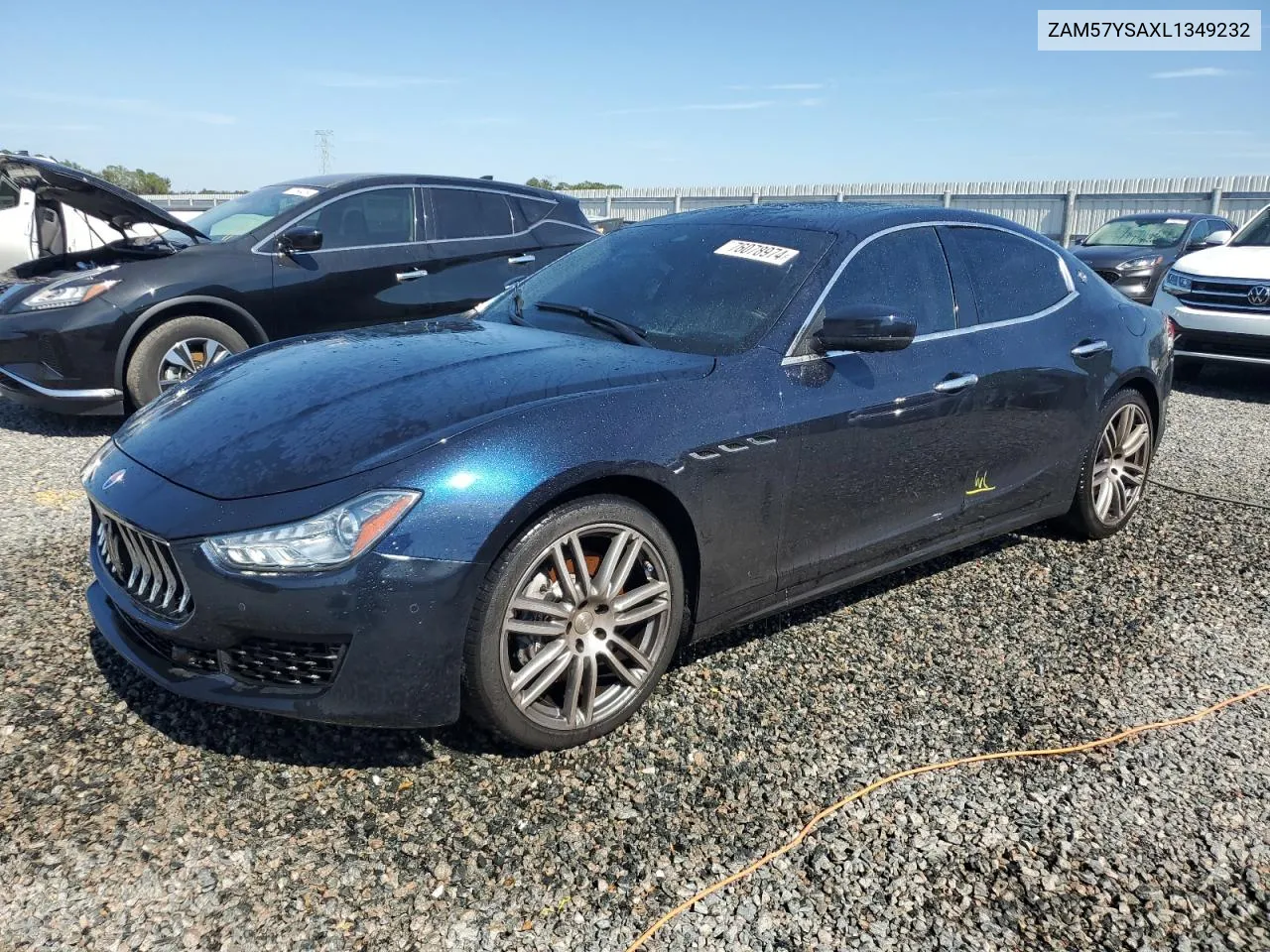 2020 Maserati Ghibli S VIN: ZAM57YSAXL1349232 Lot: 76078974