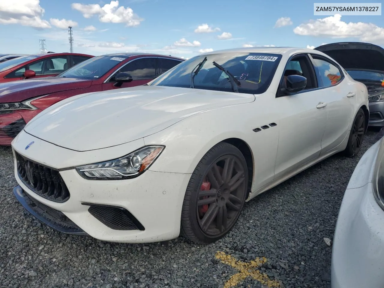 2021 Maserati Ghibli S VIN: ZAM57YSA6M1378227 Lot: 73846784