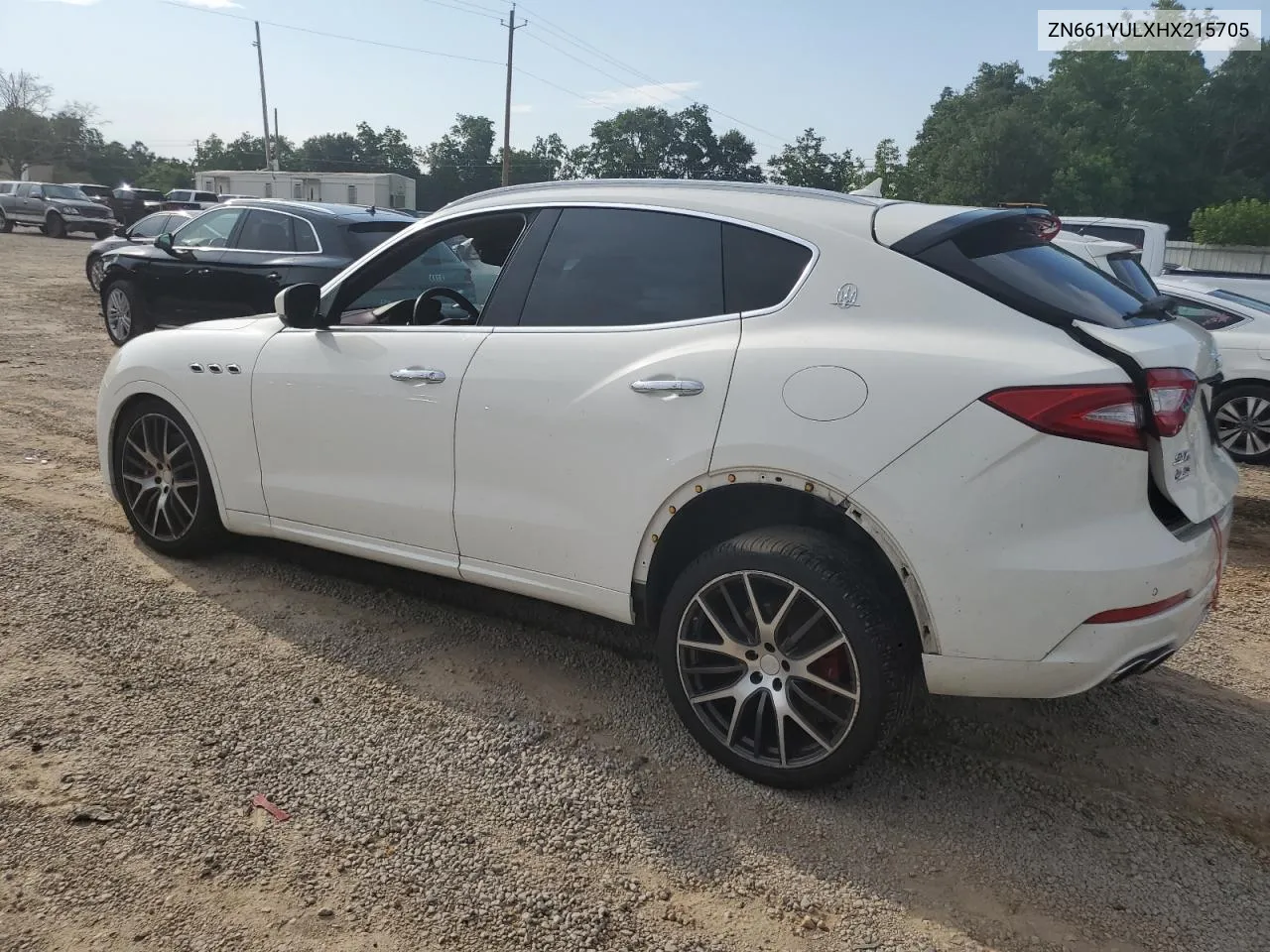 2017 Maserati Levante S Luxury VIN: ZN661YULXHX215705 Lot: 61612894