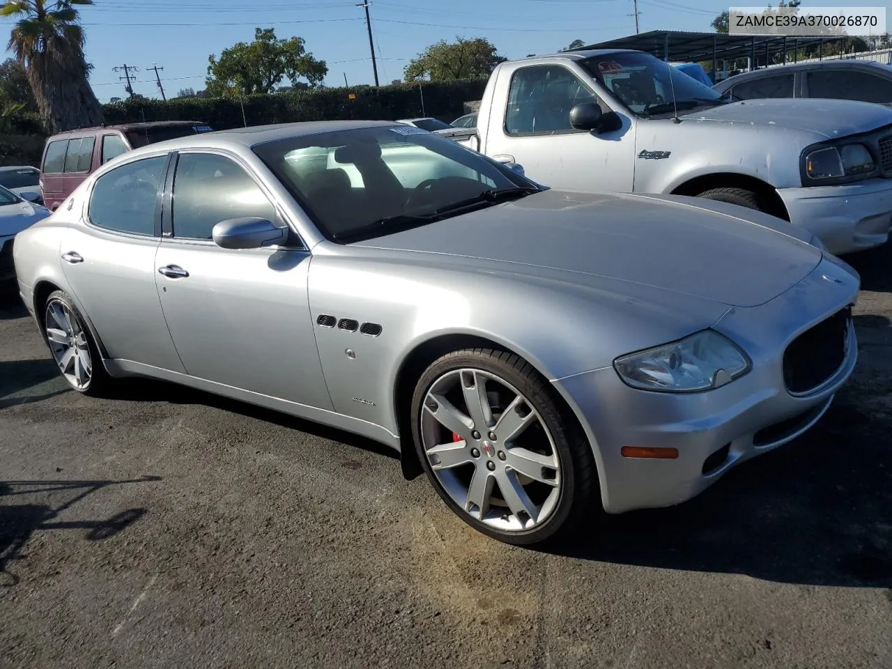 2007 Maserati Quattroporte M139 VIN: ZAMCE39A370026870 Lot: 79366224