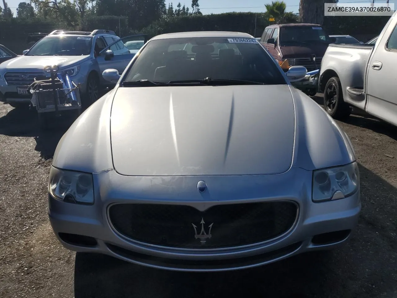 2007 Maserati Quattroporte M139 VIN: ZAMCE39A370026870 Lot: 79366224