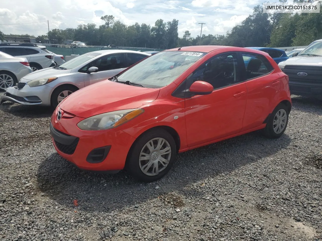 2012 Mazda Mazda2 VIN: JM1DE1KZ3C0151875 Lot: 70717814