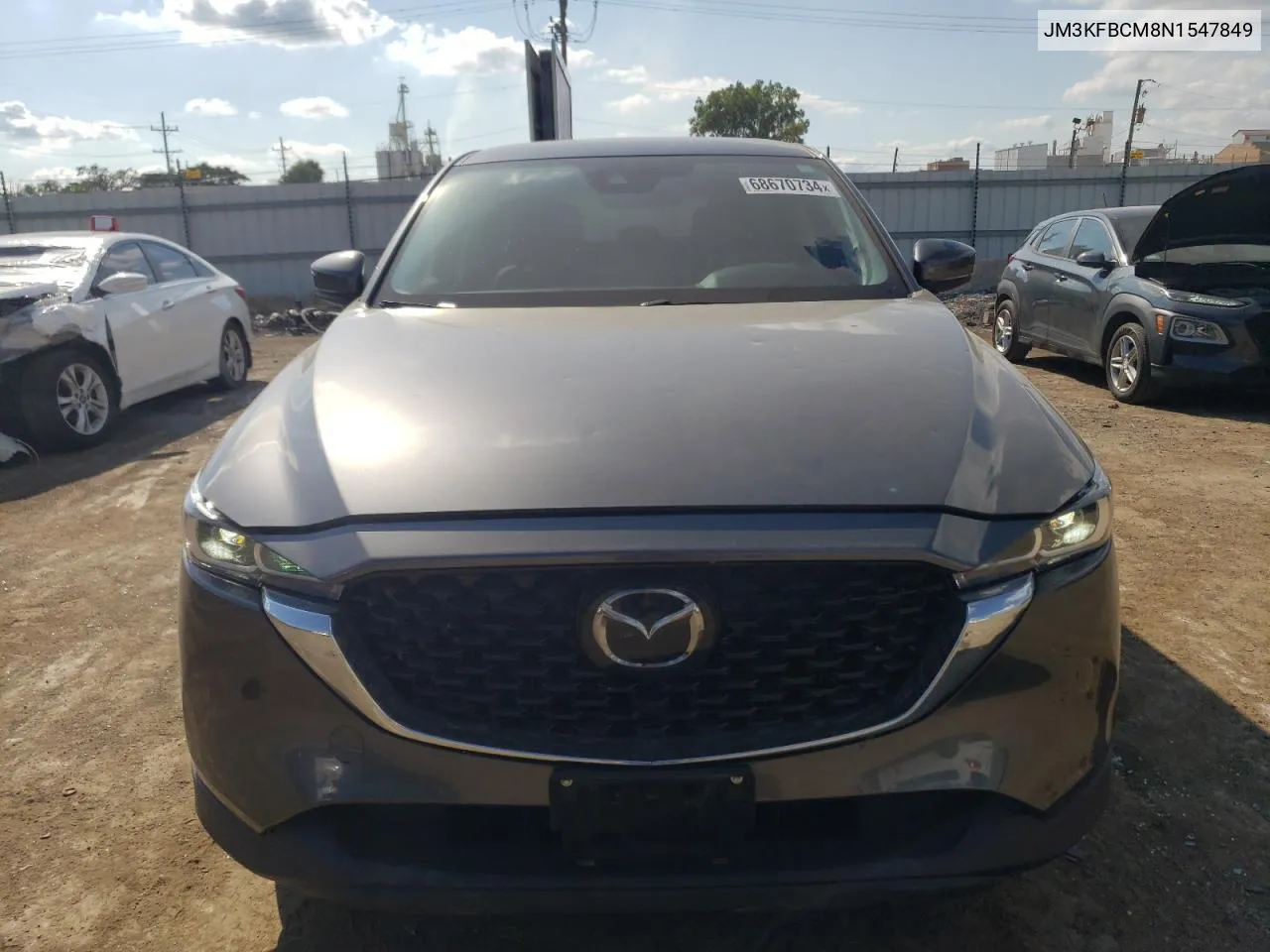 2022 Mazda Cx-5 Preferred VIN: JM3KFBCM8N1547849 Lot: 68670734