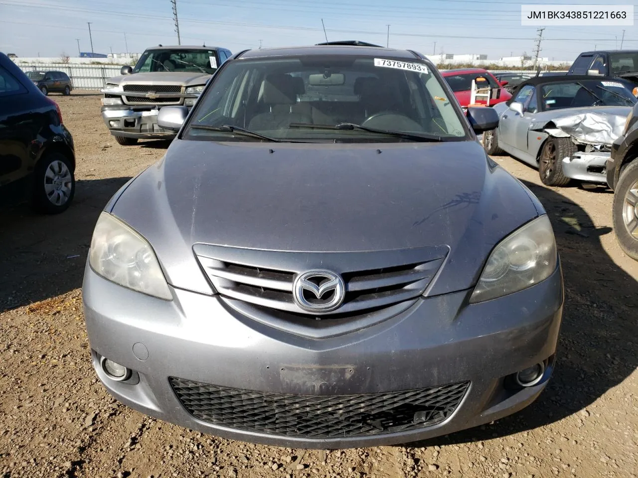 2005 Mazda 3 Hatchback VIN: JM1BK343851221663 Lot: 65712504