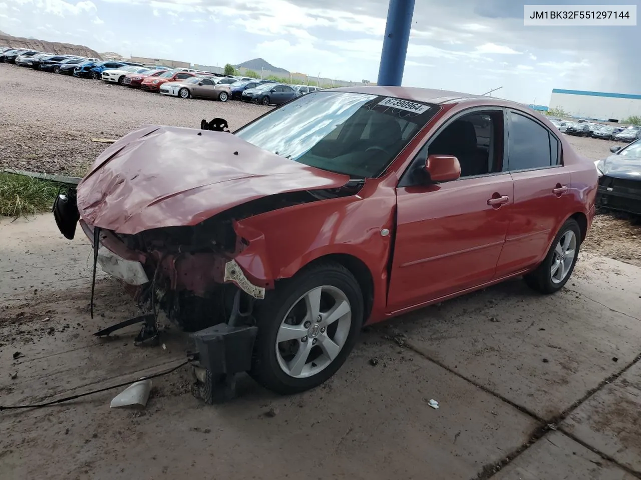 2005 Mazda 3 I VIN: JM1BK32F551297144 Lot: 67390964