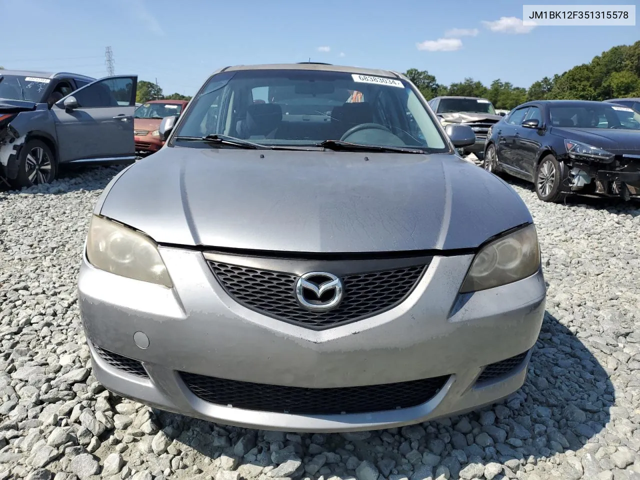 2005 Mazda 3 I VIN: JM1BK12F351315578 Lot: 68383034