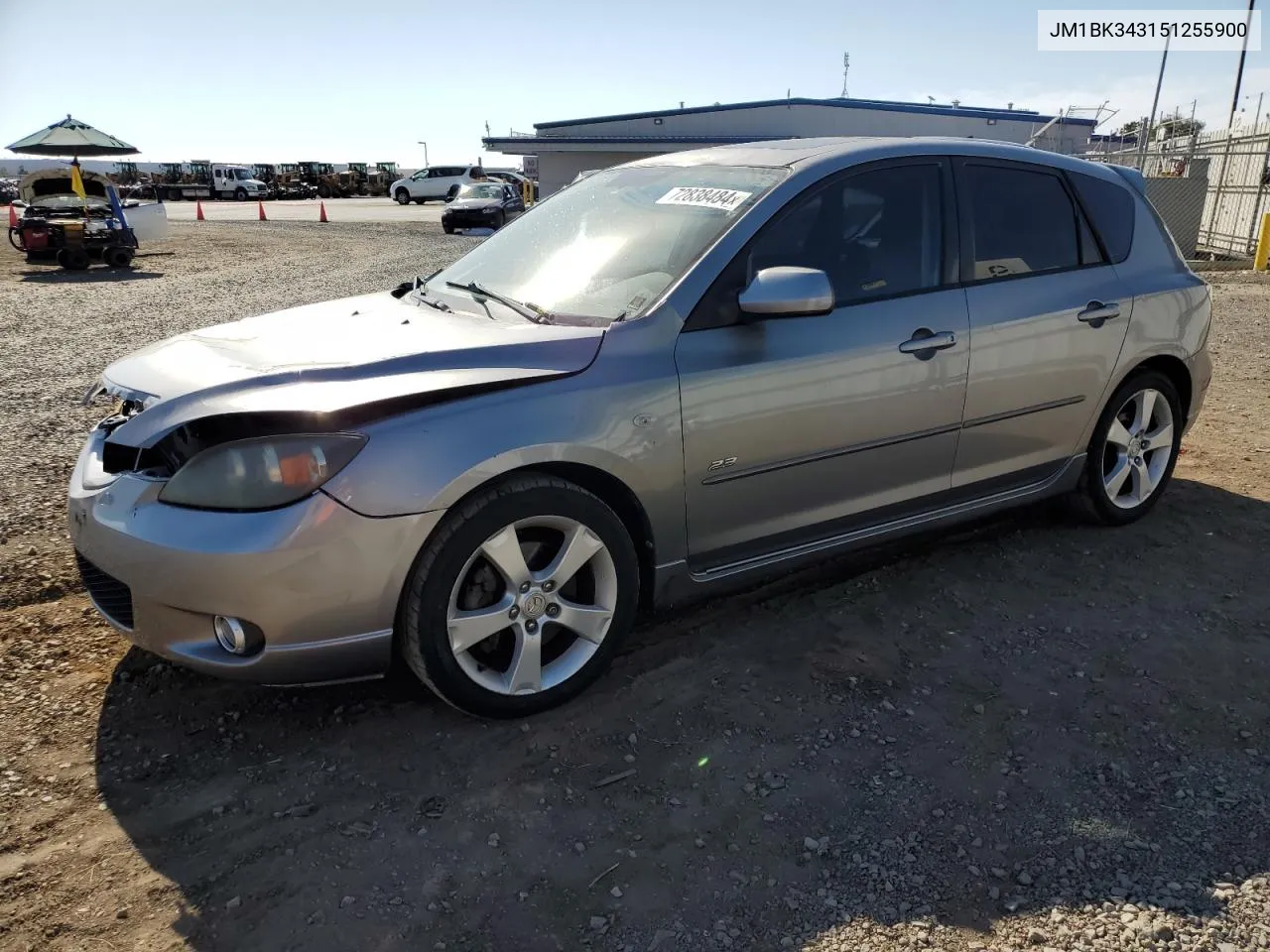 2005 Mazda 3 Hatchback VIN: JM1BK343151255900 Lot: 72838484