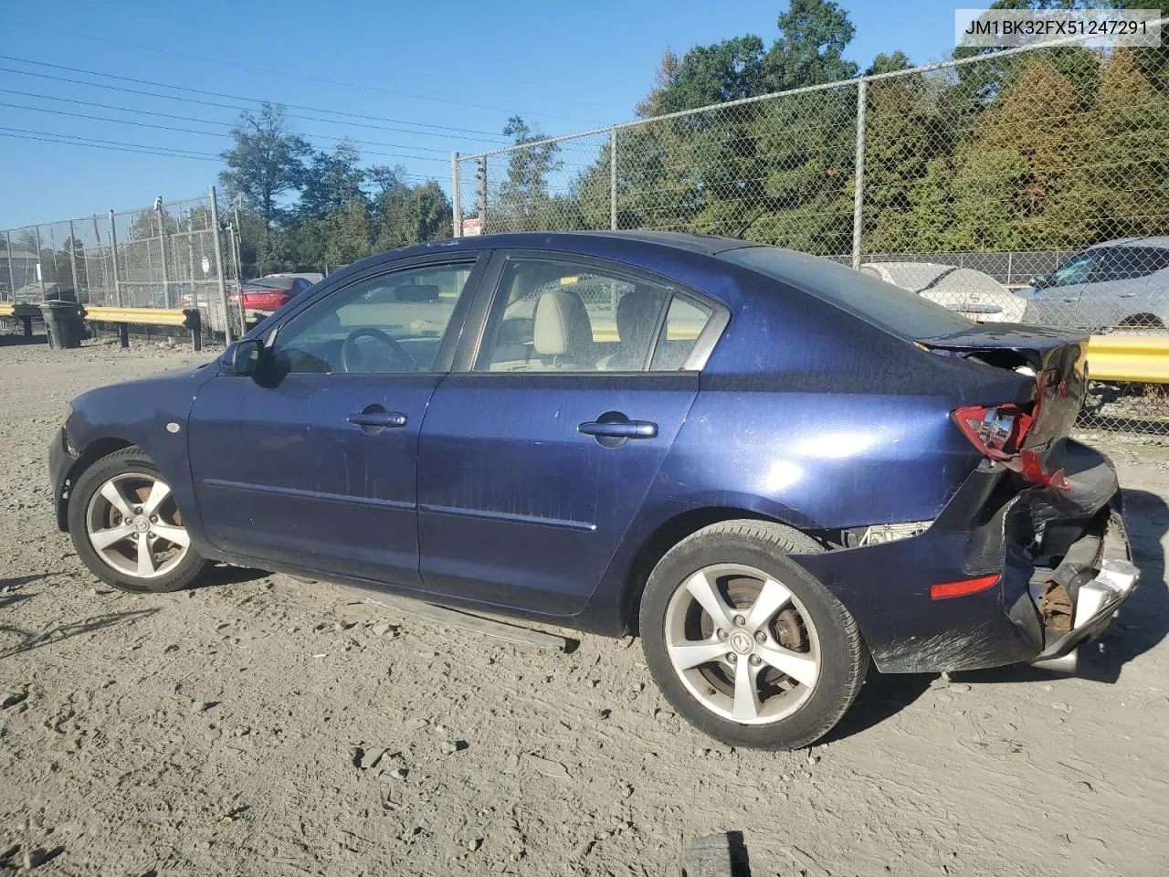 2005 Mazda 3 I VIN: JM1BK32FX51247291 Lot: 74008724