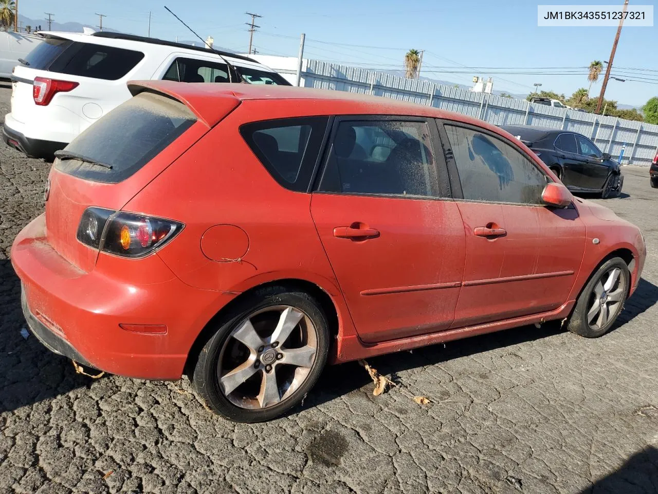 2005 Mazda 3 Hatchback VIN: JM1BK343551237321 Lot: 75660874