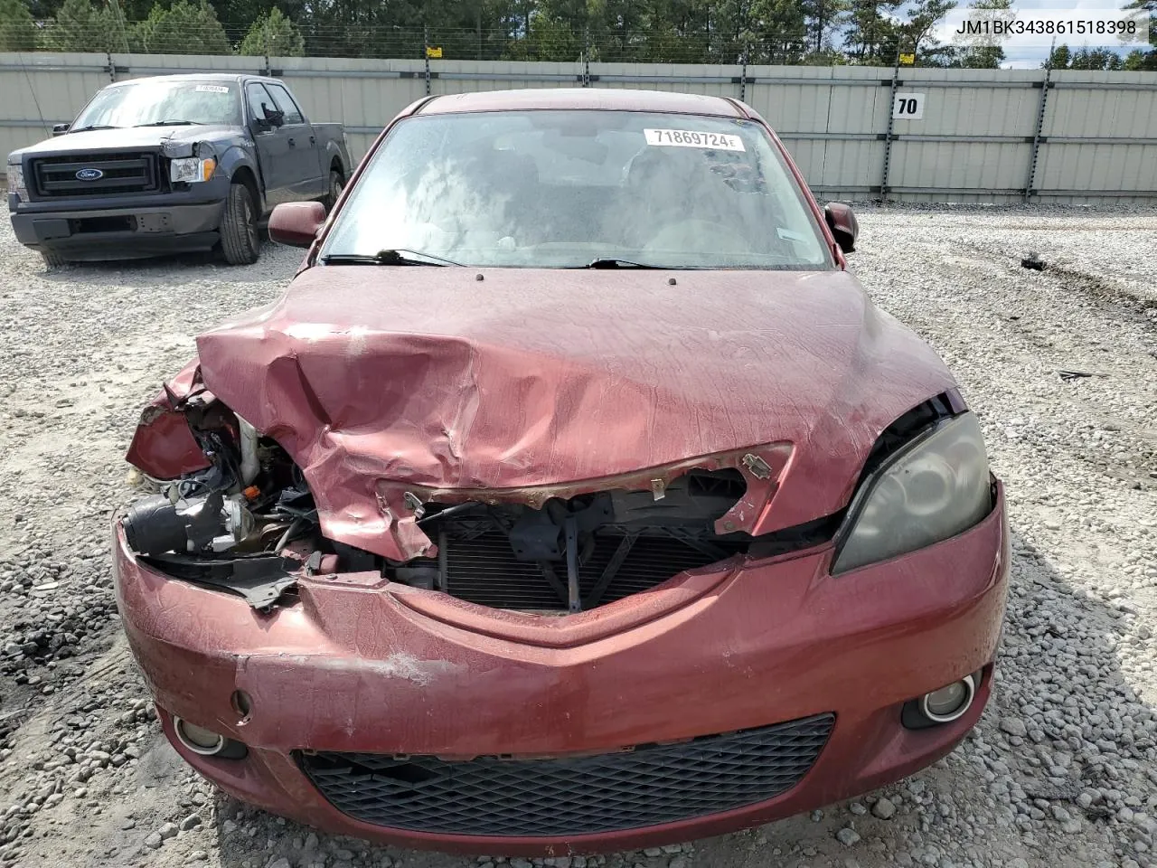 JM1BK343861518398 2006 Mazda 3 Hatchback