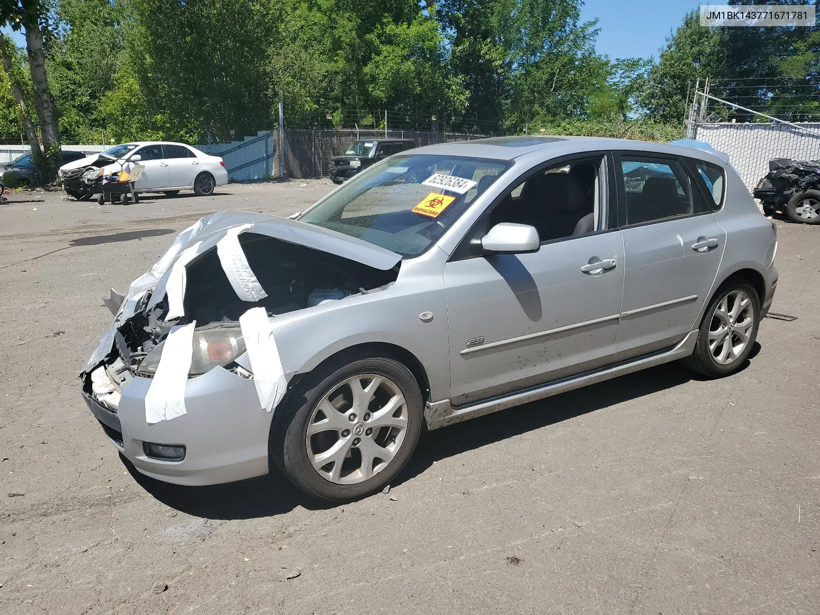 2007 Mazda 3 Hatchback VIN: JM1BK143771671781 Lot: 62926384