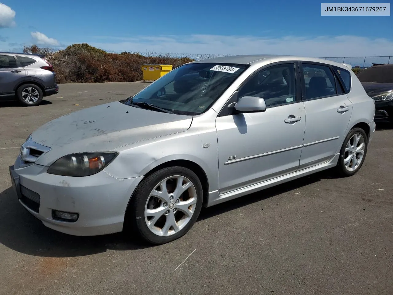 2007 Mazda 3 Hatchback VIN: JM1BK343671679267 Lot: 73919184