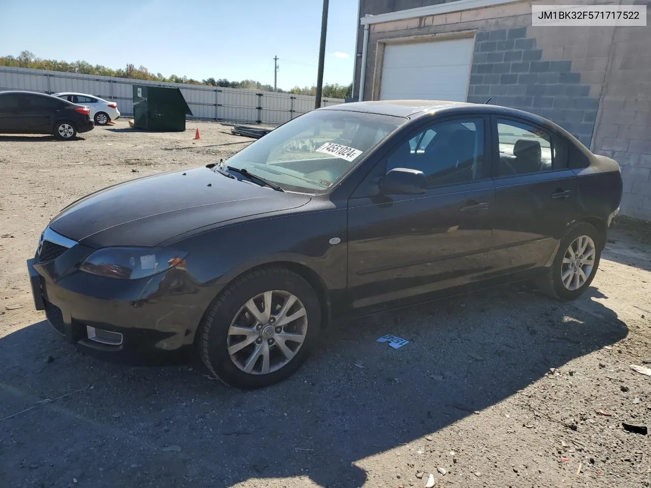 2007 Mazda 3 I VIN: JM1BK32F571717522 Lot: 74551024