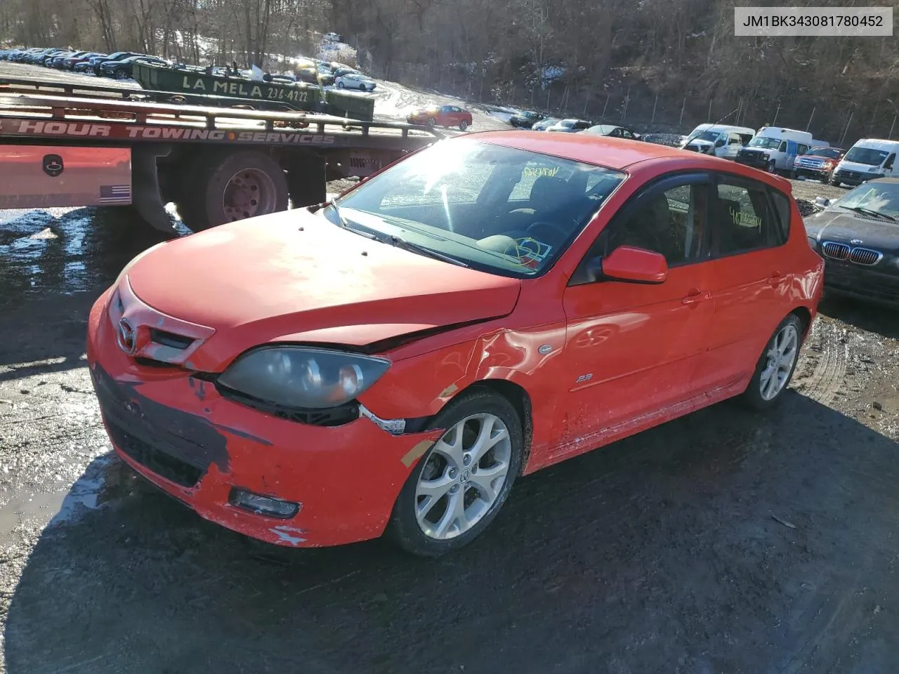 2008 Mazda 3 Hatchback VIN: JM1BK343081780452 Lot: 40743274