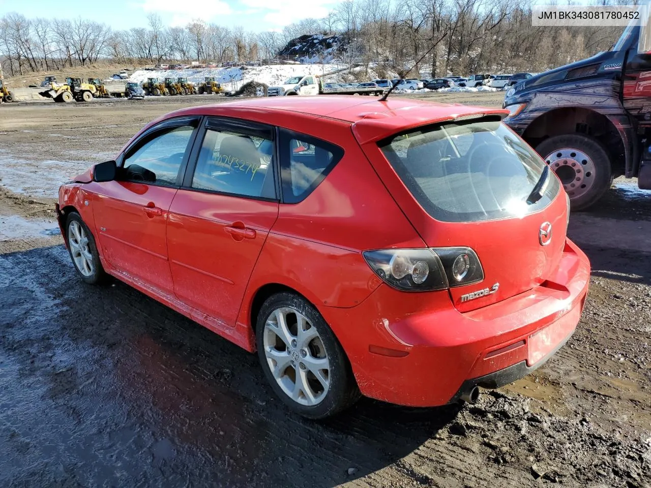 2008 Mazda 3 Hatchback VIN: JM1BK343081780452 Lot: 40743274