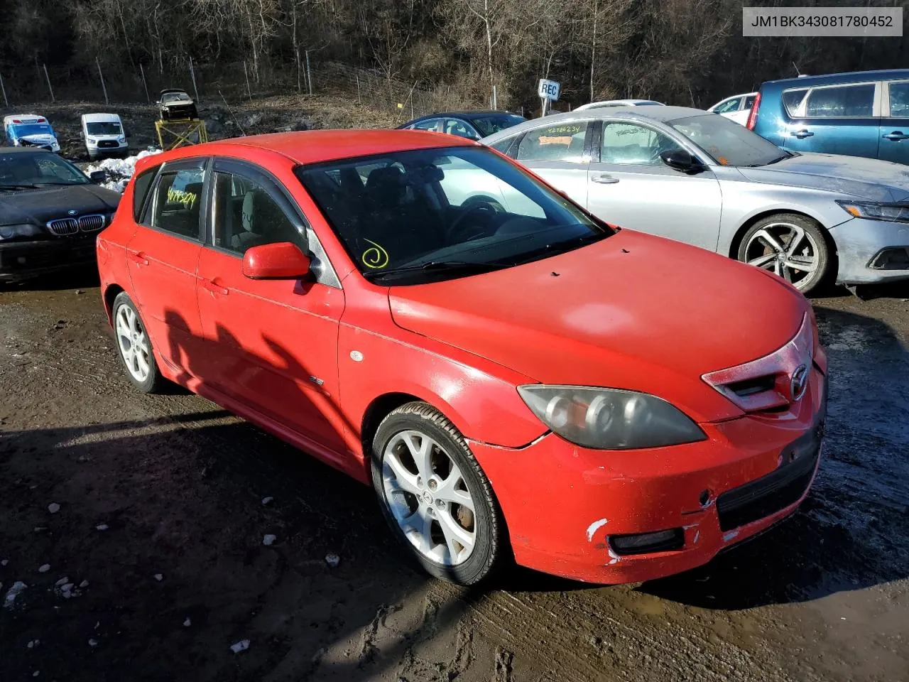 2008 Mazda 3 Hatchback VIN: JM1BK343081780452 Lot: 40743274