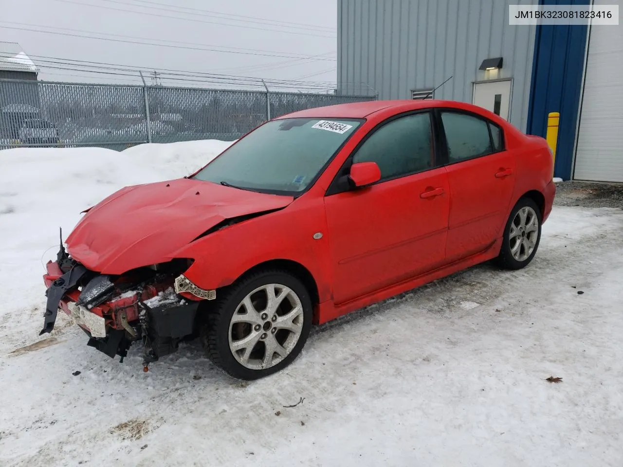 2008 Mazda 3 S VIN: JM1BK323081823416 Lot: 43194554