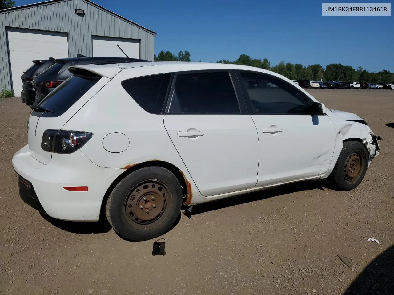 2008 Mazda 3 I VIN: JM1BK34F881134618 Lot: 64662524