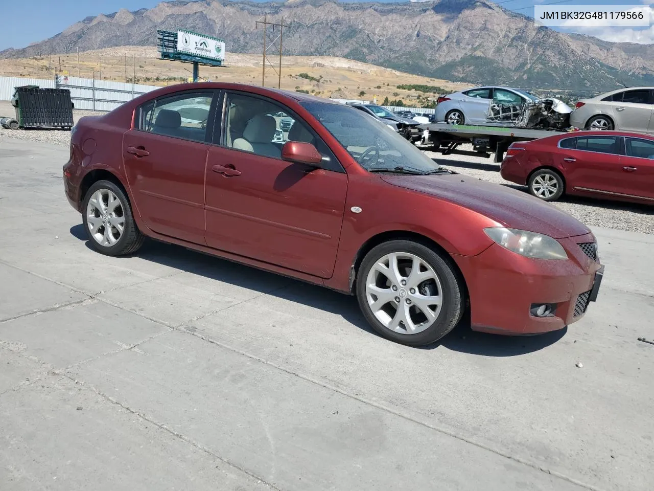 2008 Mazda 3 I VIN: JM1BK32G481179566 Lot: 69029624