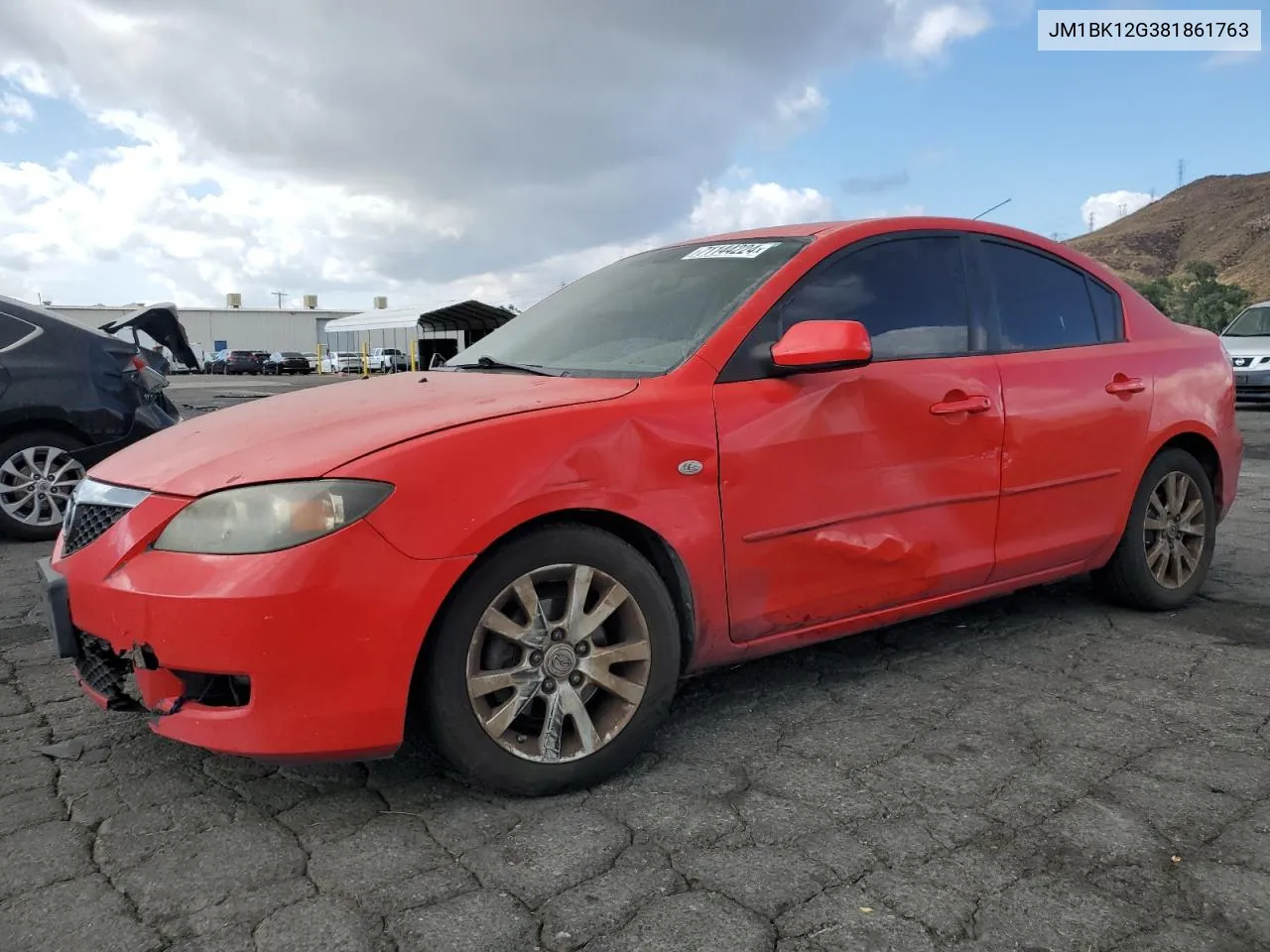 2008 Mazda 3 I VIN: JM1BK12G381861763 Lot: 71144224