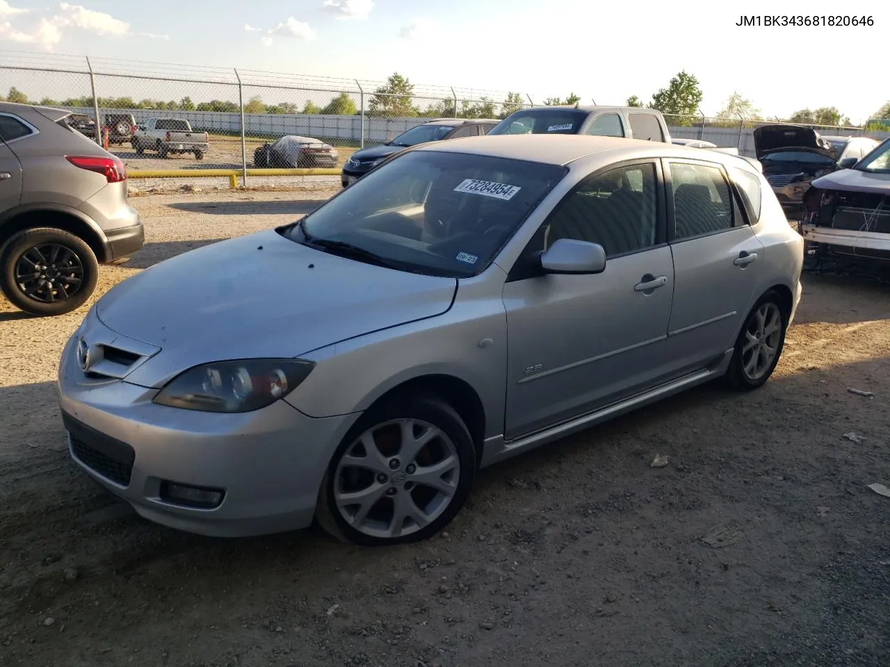 2008 Mazda 3 Hatchback VIN: JM1BK343681820646 Lot: 73284954