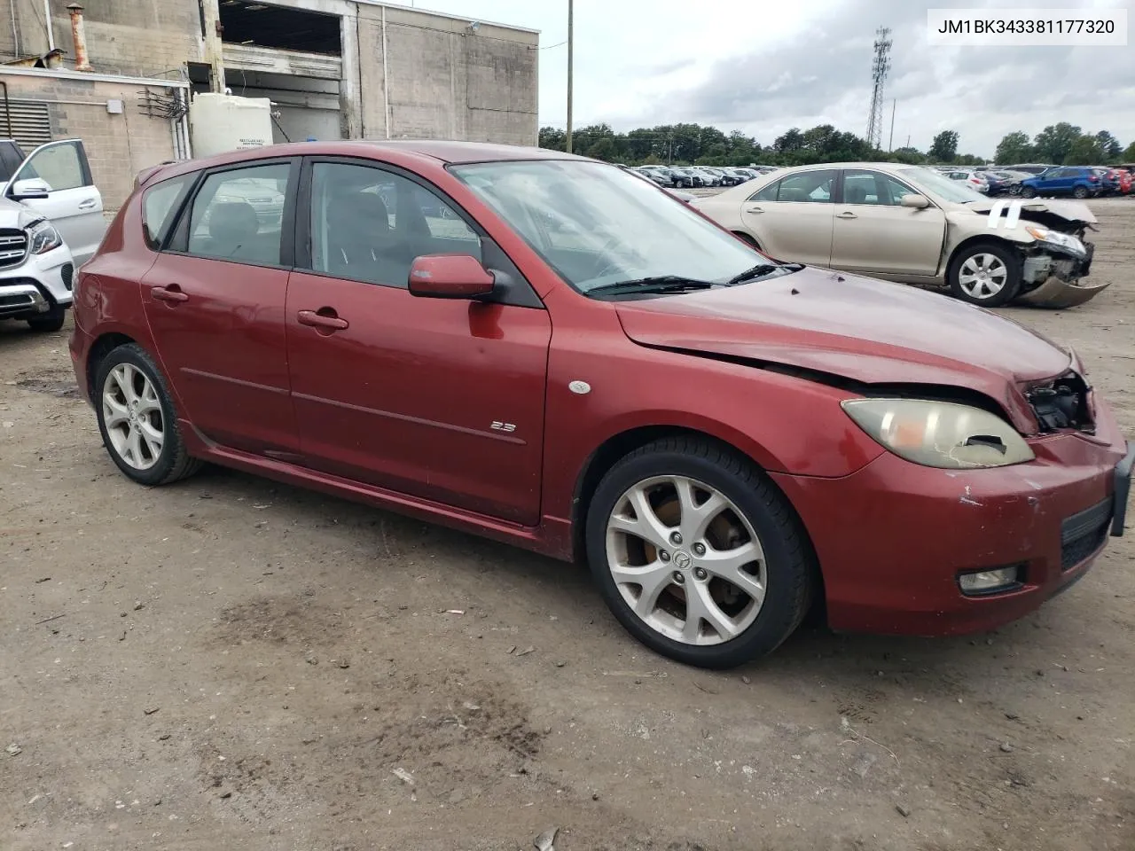 2008 Mazda 3 Hatchback VIN: JM1BK343381177320 Lot: 73311434