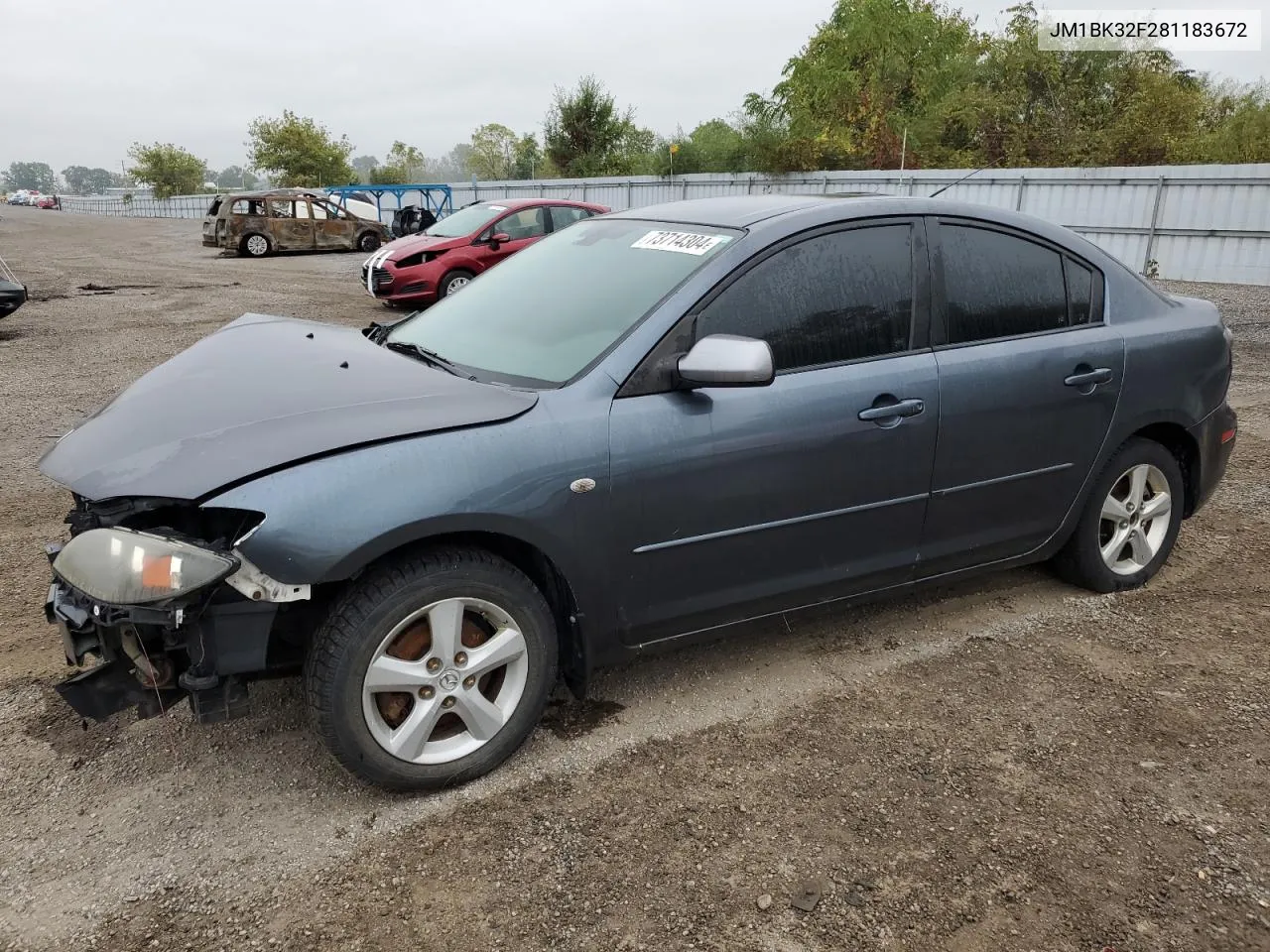 2008 Mazda 3 I VIN: JM1BK32F281183672 Lot: 73714304