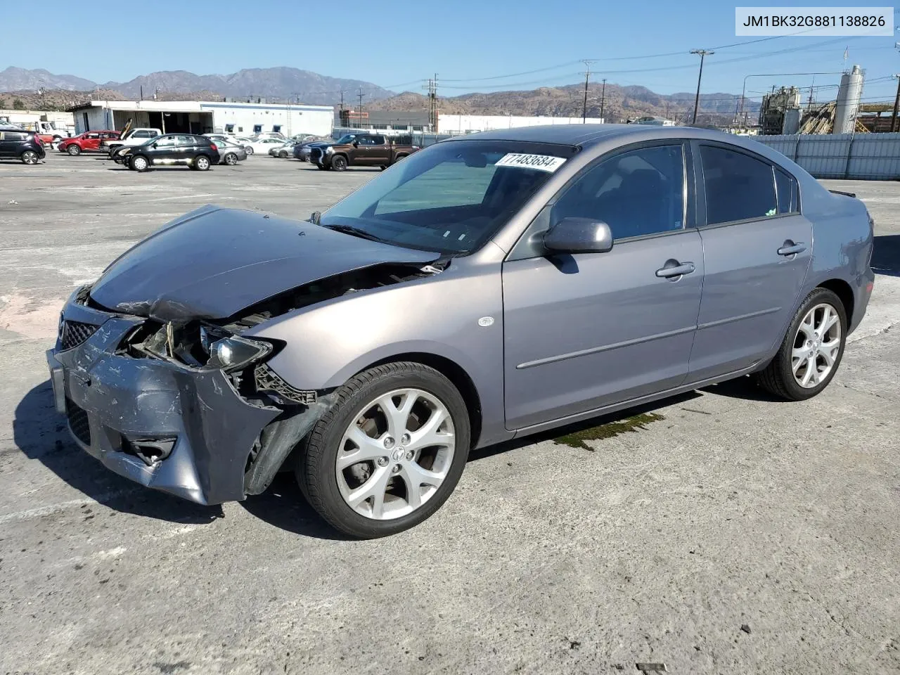 2008 Mazda 3 I VIN: JM1BK32G881138826 Lot: 77483684