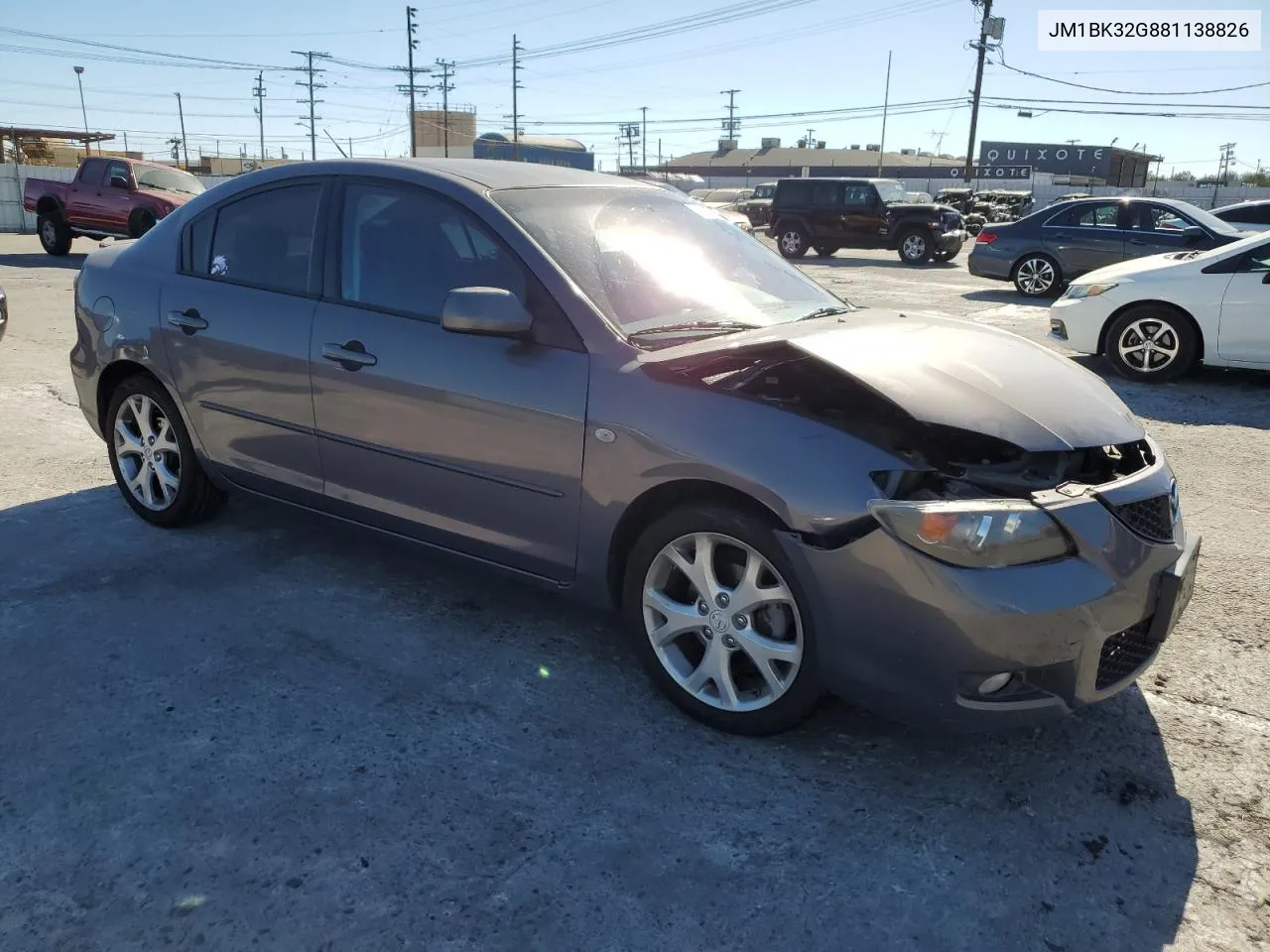 2008 Mazda 3 I VIN: JM1BK32G881138826 Lot: 77483684