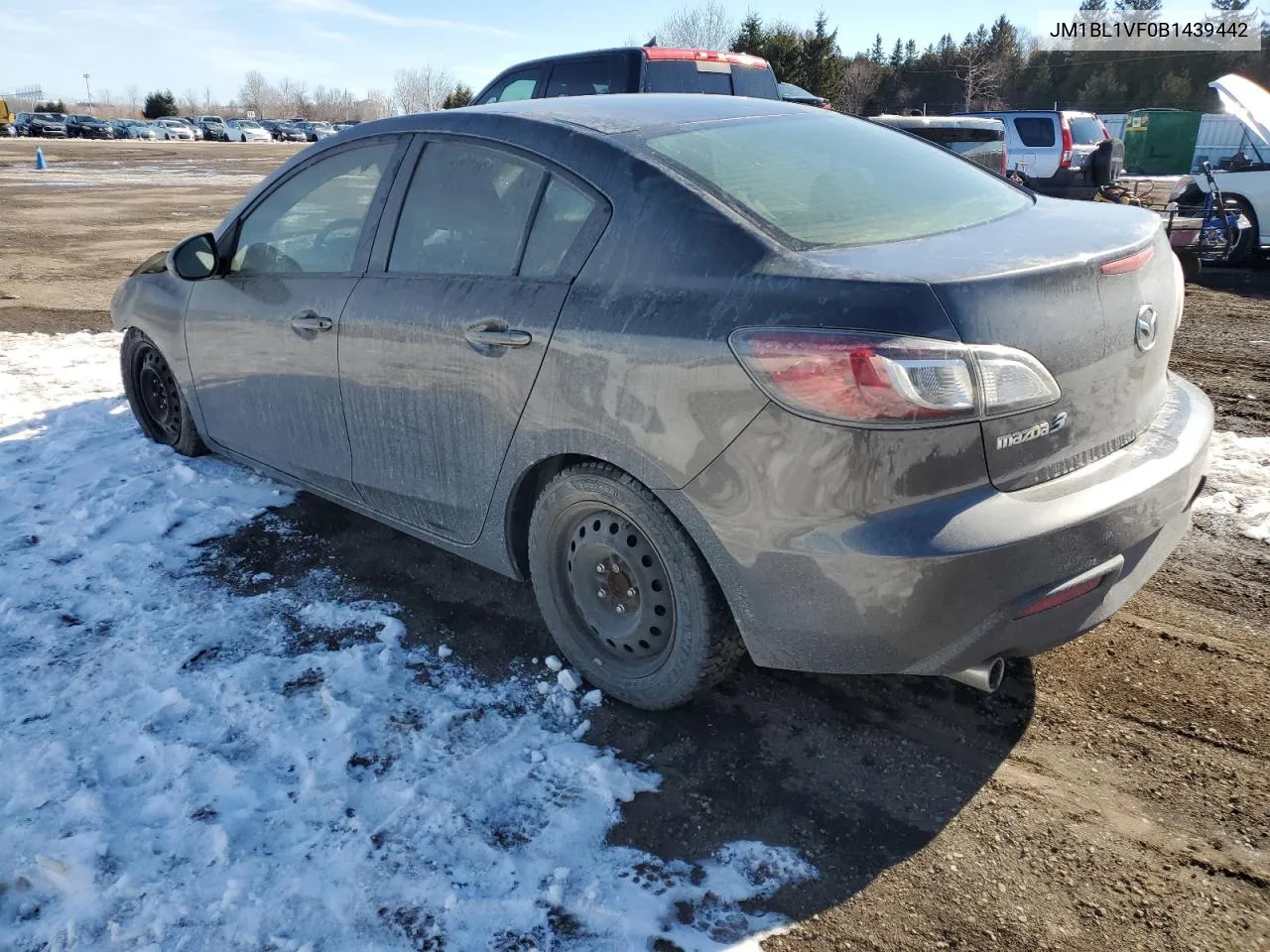 2011 Mazda 3 I VIN: JM1BL1VF0B1439442 Lot: 43559554