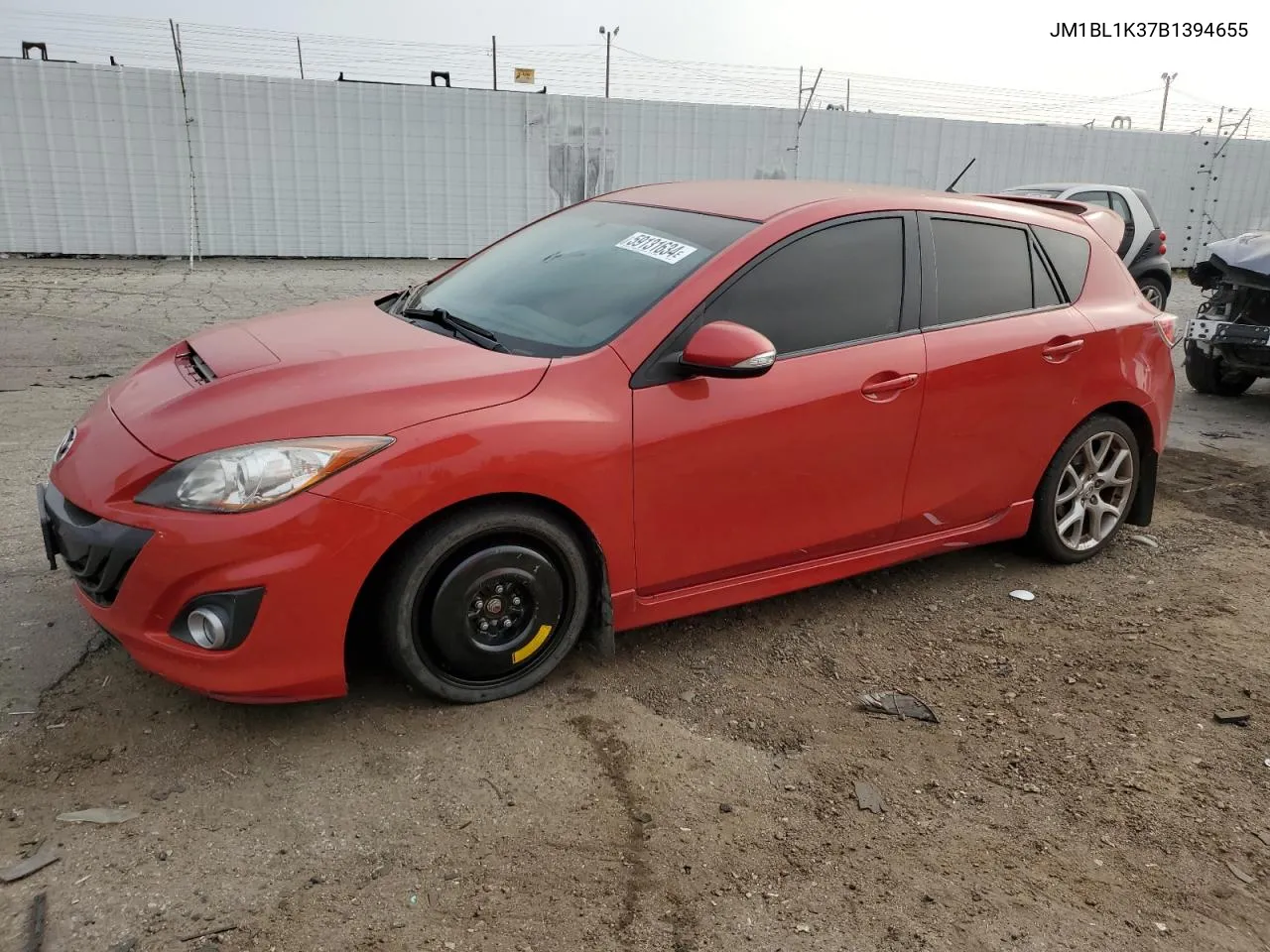 2011 Mazda Speed 3 VIN: JM1BL1K37B1394655 Lot: 59131634