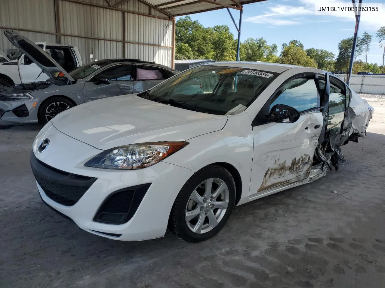 2011 Mazda 3 I VIN: JM1BL1VF0B1363155 Lot: 70136384