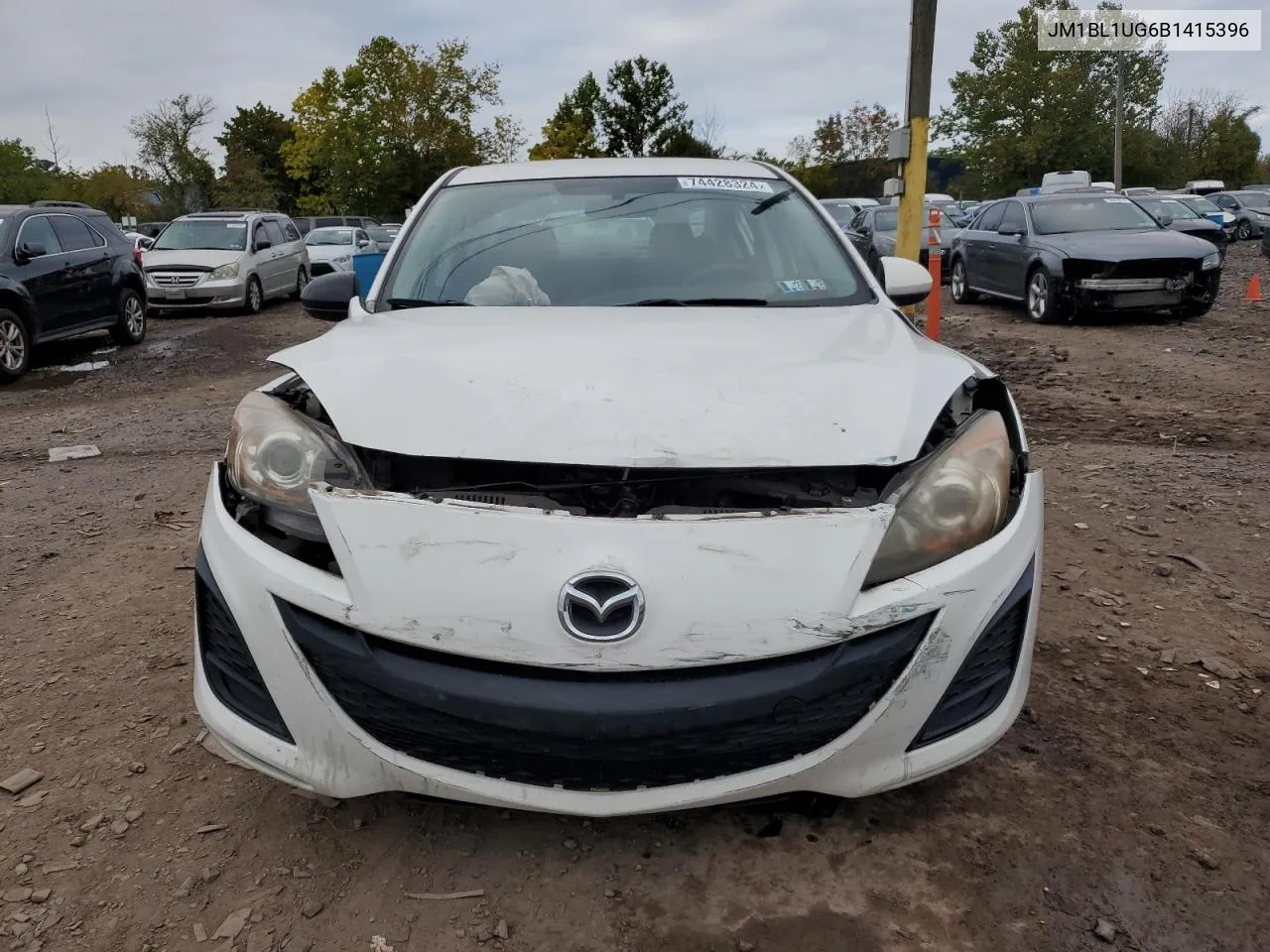 2011 Mazda 3 I VIN: JM1BL1UG6B1415396 Lot: 74428324