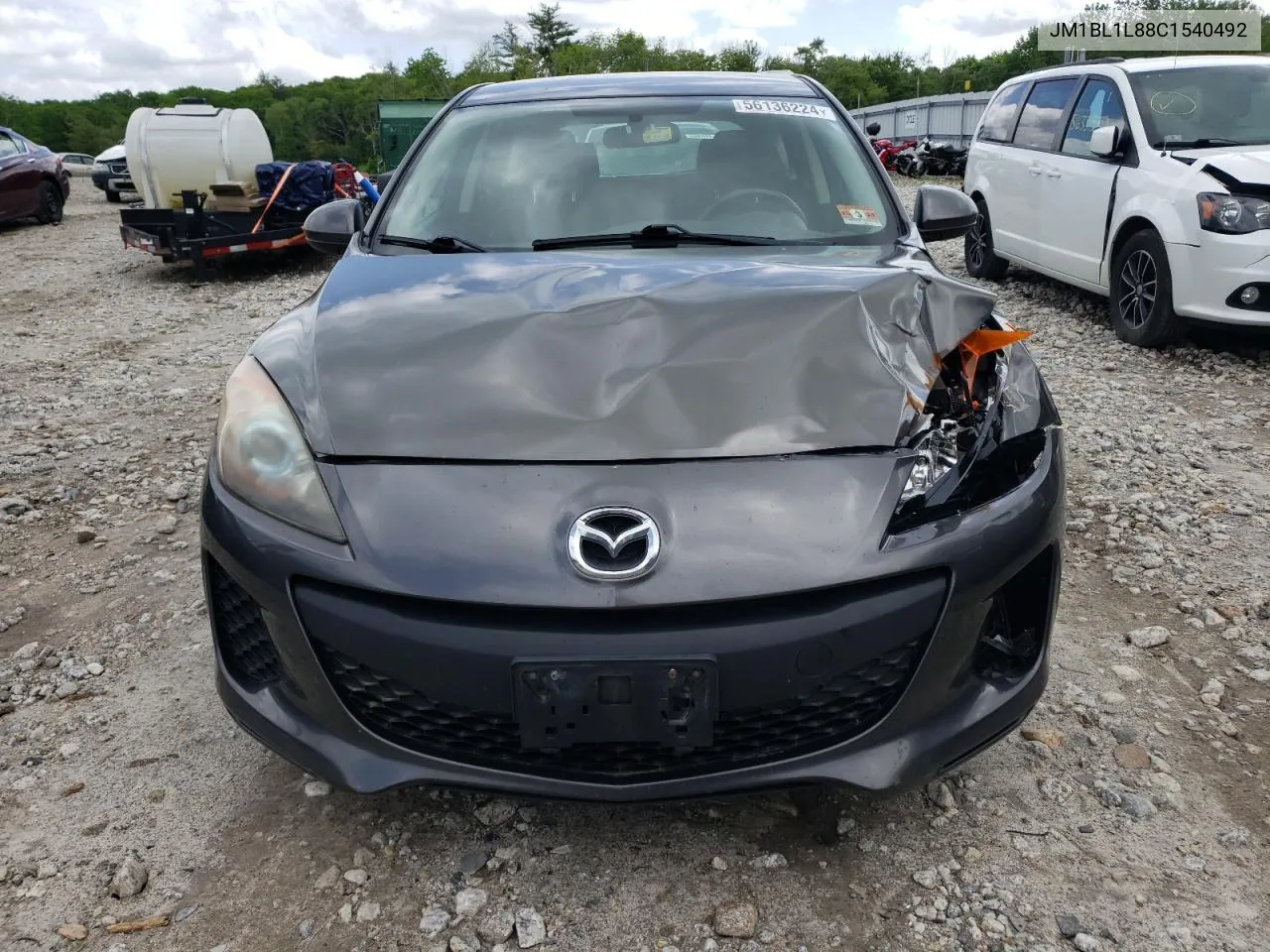 2012 Mazda 3 I VIN: JM1BL1L88C1540492 Lot: 56136224